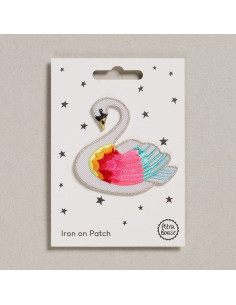 Strijkpatch - Regenboogzwaan