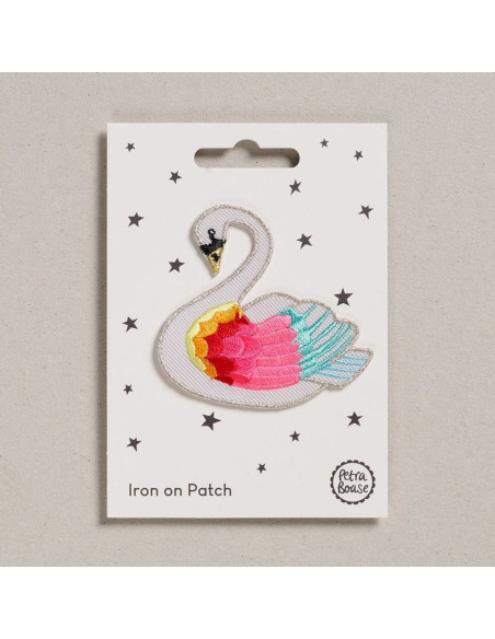 Strijkpatch - Regenboogzwaan
