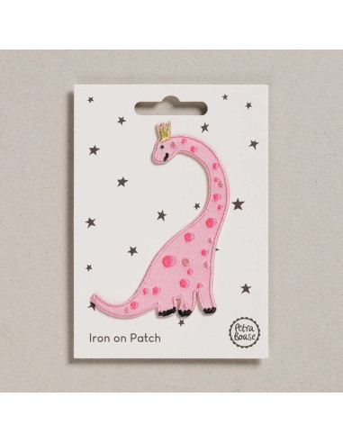 Strijkpatch - Roze dinosaurus