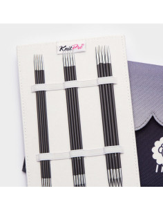 KnitPro dubbelpuntige naaldenetui carbon 2