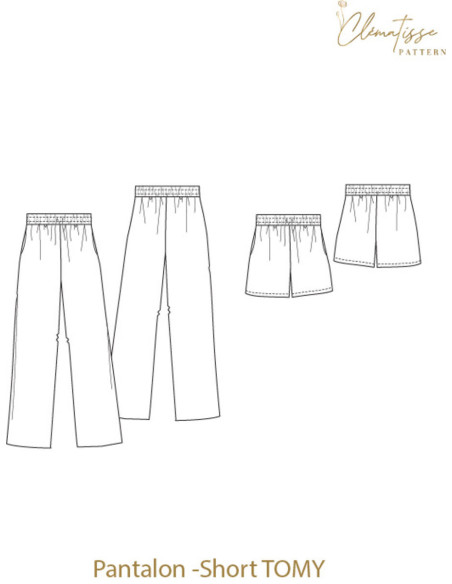 Tomy broek en short patroon - Clématisse Pattern