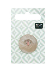 Kaart met 1 knoop met hoornachtige schubben - Beige 25 mm