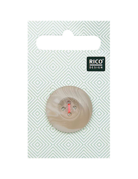 Kaart met 1 knoop met hoornachtige schubben - Beige 25 mm