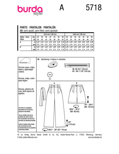 Broekpatroon - Burda 5718