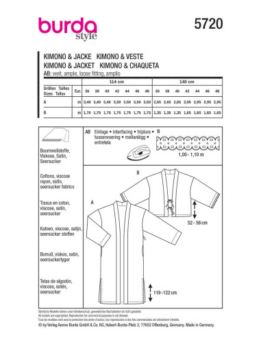 Jas patroon - Burda 5720