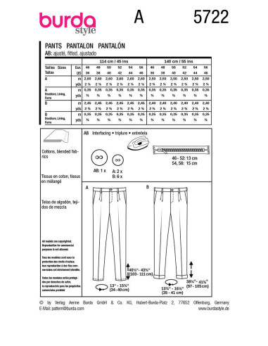 Broekpatroon - Burda 5722