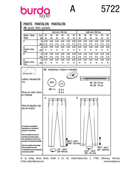 Broekpatroon - Burda 5722