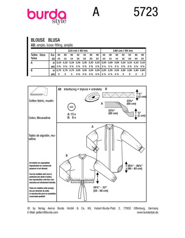 Blousepatroon - Burda 5723
