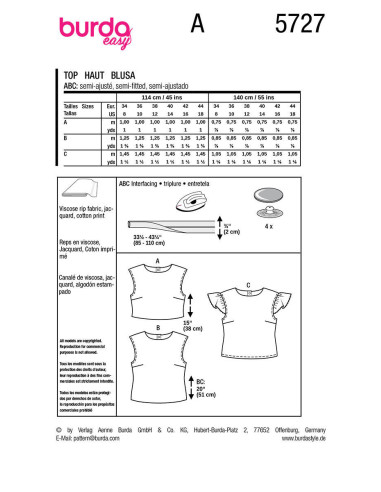 Top patroon - Burda 5727
