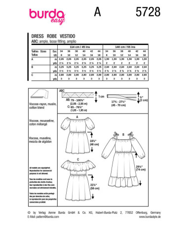 Jurkpatroon - Burda 5728