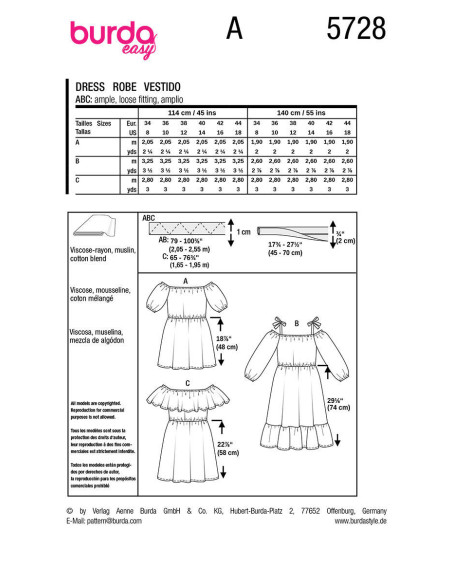 Jurkpatroon - Burda 5728