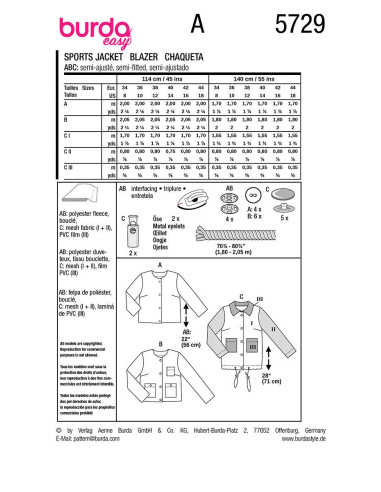 Blazerpatroon - Burda 5729