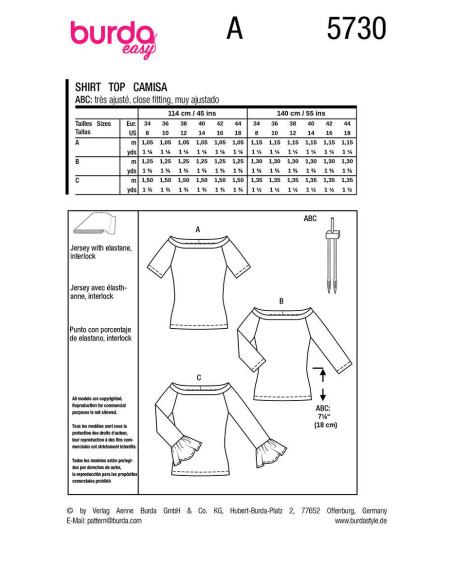 Top patroon - Burda 5730