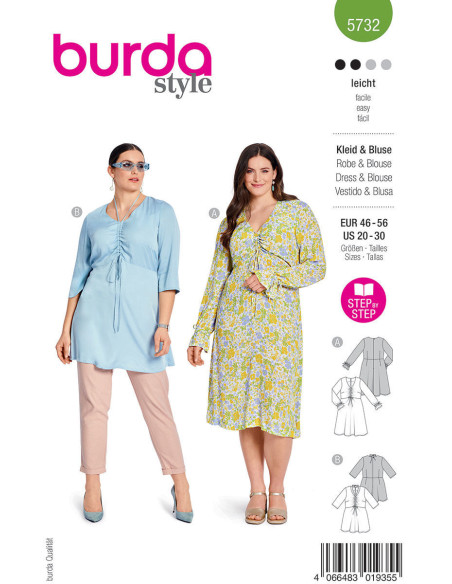 Jurk en blouse patroon - Burda 5732