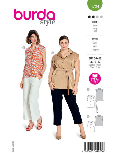 Vest patroon - Burda 5734
