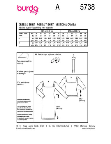 Jurk en top patroon - Burda 5738