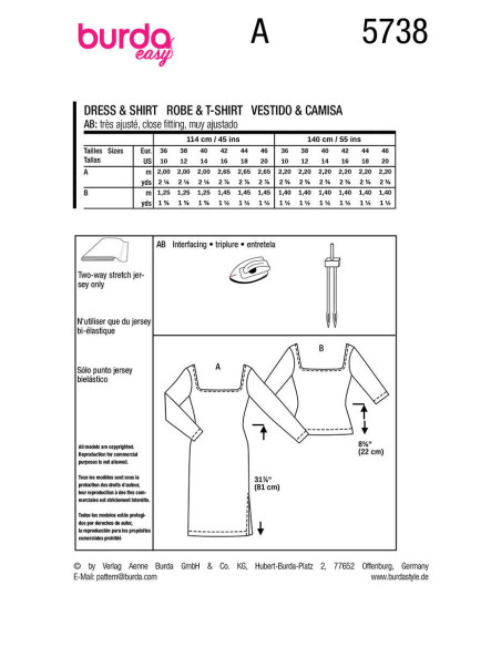 Jurk en top patroon - Burda 5738
