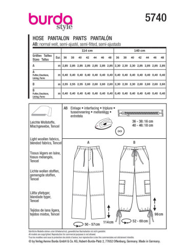 Broekpatroon - Burda 5740
