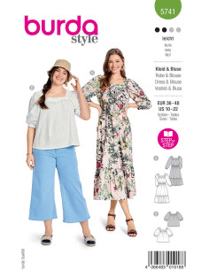 Jurk en blouse patroon - Burda 5741