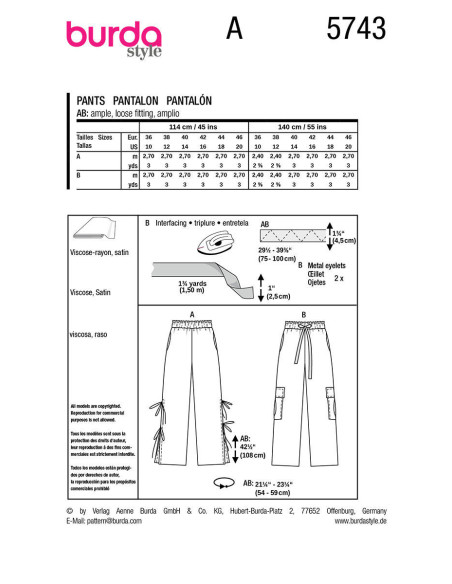 Broekpatroon - Burda 5743