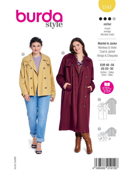 Mantelpatroon - Burda 5747
