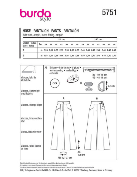 Broekpatroon - Burda 5751