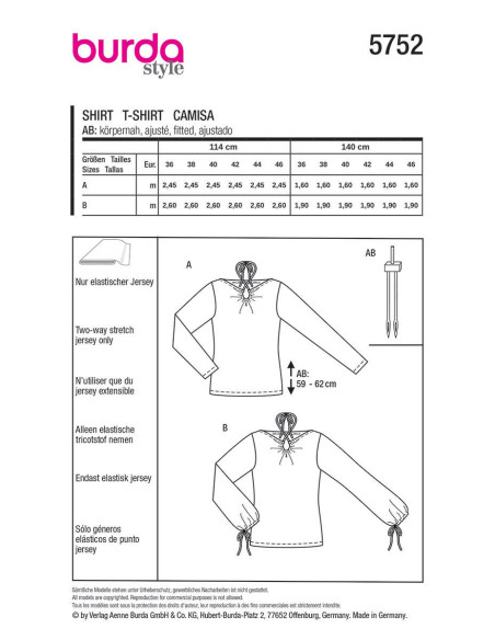 Top patroon - Burda 5752