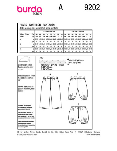 Broekpatroon - Burda 9202