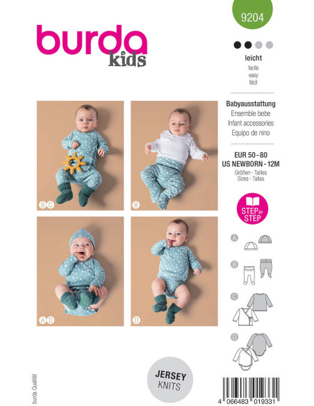 Babyset patroon - Burda 9204