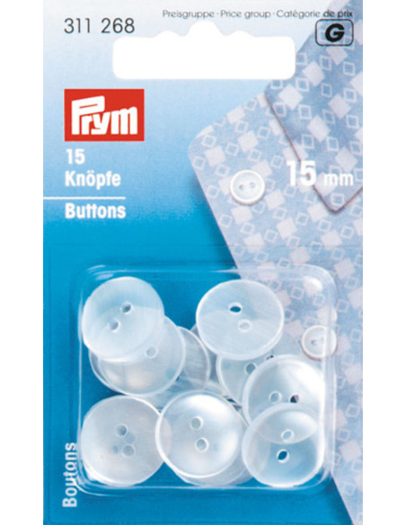 Knopen voor blouses imitatie parelmoer - 15 mm