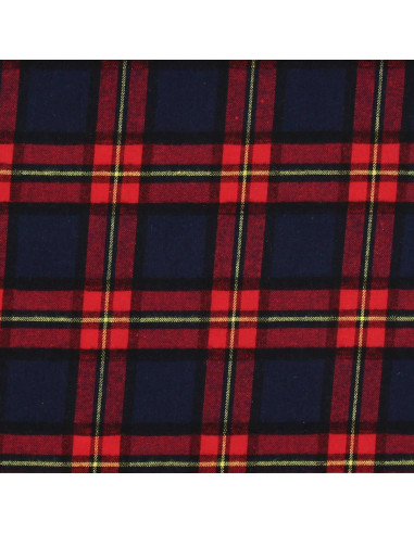 Schotse tartan flanel stof - Blauw en rood