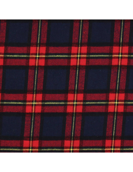 Schotse tartan flanel stof - Blauw en rood