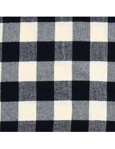 Schotse tartan flanelstof - Ecru en zwart 2