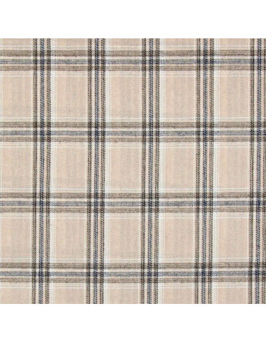 Schotse tartan flanel stof - Beige en grijs