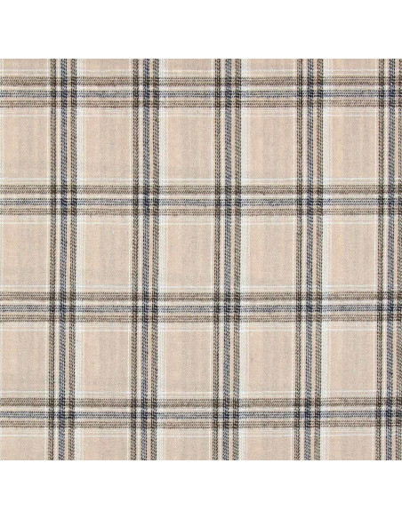 Schotse tartan flanel stof - Beige en grijs