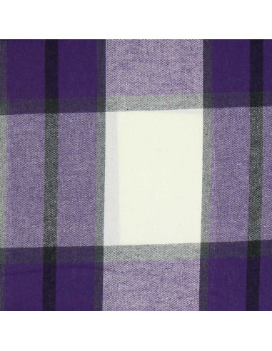 Schotse tartan flanel stof - Paars en gebroken wit