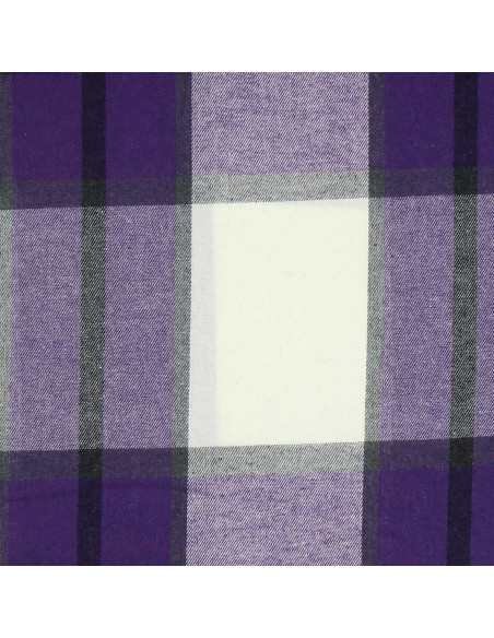Schotse tartan flanel stof - Paars en gebroken wit