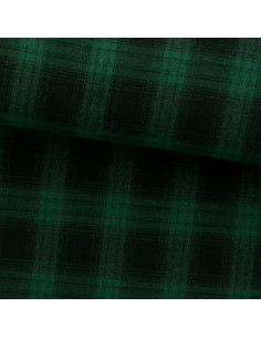 Schotse tartan flanel stof - Groen en zwart