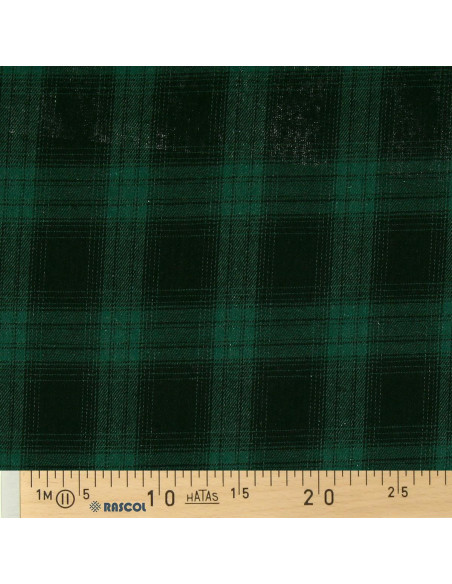 Schotse tartan flanel stof - Groen en zwart