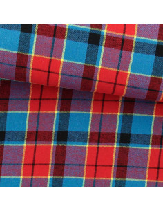 Schotse tartan flanel stof - Rood, blauw en geel