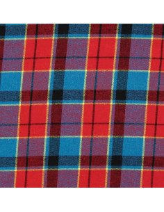 Schotse tartan flanel stof - Rood, blauw en geel 2