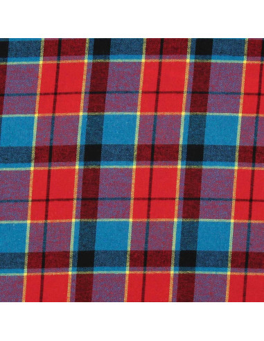 Schotse tartan flanel stof - Rood, blauw en geel
