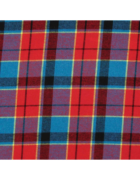 Schotse tartan flanel stof - Rood, blauw en geel