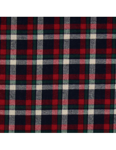Schotse tartan flanel stof - Rood, blauw en groen