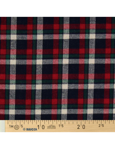 Schotse tartan flanel stof - Rood, blauw en groen