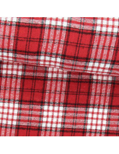 Schotse tartan flanelstof - Rood en wit