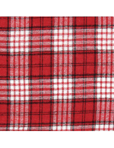 Schotse tartan flanelstof - Rood en wit 2