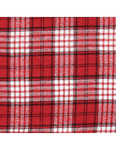 Schotse tartan flanelstof - Rood en wit