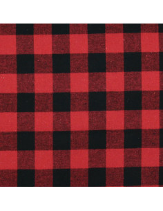 Schotse tartan flanel stof - Rood en zwart 2