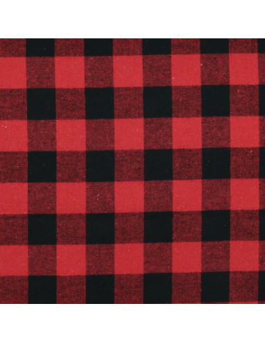 Schotse tartan flanel stof - Rood en zwart